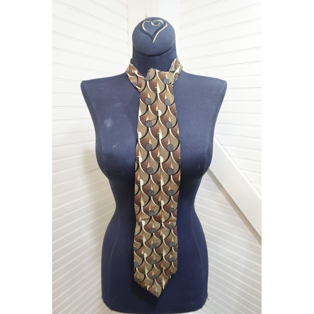 Vintage Cocktail Collection 100%‎ silk tie "Beer" microscopic image UNISEX